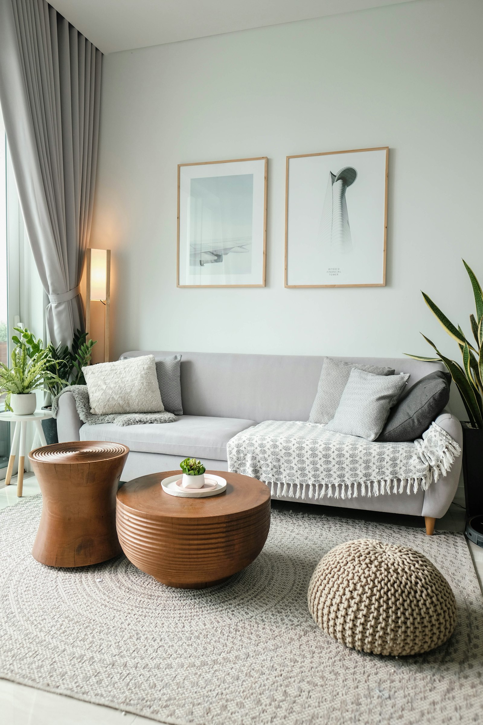 A clean, calm living room