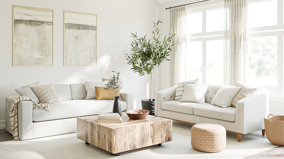 A bright, calm living room